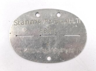 Erkennungsmarke aus Aluminium " Stammkp./ Pz. Ers. Abt.11 " Stammkompanie Panzer Ersatz Abteilung 11