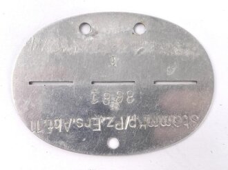 Erkennungsmarke aus Aluminium " Stammkp./ Pz. Ers....