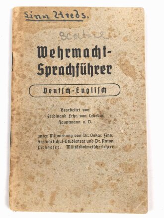 Wehrmacht - Sprachführer "Deutsch-Englisch"46 Seiten, A6