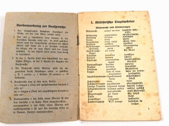 Wehrmacht - Sprachführer "Deutsch-Englisch"46 Seiten, A6