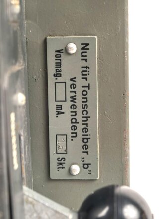 Tonschreiber B1 ( L ) Laufwerk , Ton.S. b1 ( L ) Wehrmacht. Hersteller jja  1944. Otiginallack, Funktion nicht geprüft