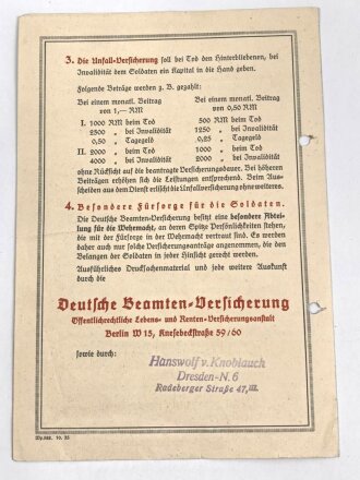 " Unsere Wehrmacht " - Merkblatt für...