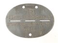 Erkennungsmarke aus Zink " Landes Schützen Ersatz Btl. 5"  deutlich getragenes Stück