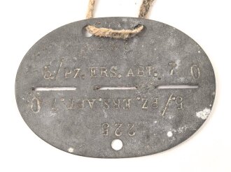 Erkennungsmarke aus Zink " Panzer Ersatz Abteilung 7"