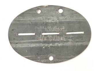 Erkennungsmarke aus Zink " Polizei Verwaltung Stuttgart""