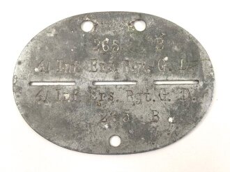 Erkennungsmarke aus Zink "  Infanterie Ersatz...