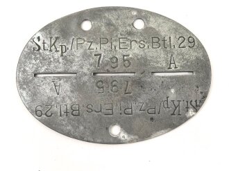 Erkennungsmarke aus Zink "  Panzer Pionier Ersatz...