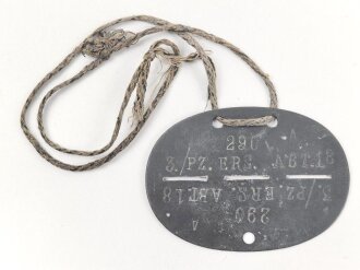 Erkennungsmarke aus Zink "  Panzer  Ersatz Abteilung...