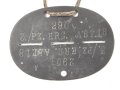 Erkennungsmarke aus Zink "  Panzer  Ersatz Abteilung 18"  deutlich getragenes Stück