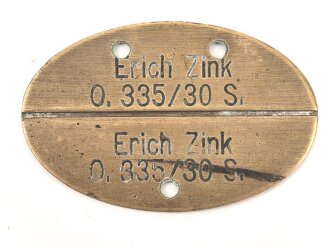 Kriegsmarine Erkennungsmarke aus Buntmetall