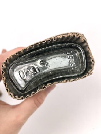 Feldpost Paket Wehrmacht, Original verpackte Glasflasche, Maße etwa 9 x 16 x 4,5cm