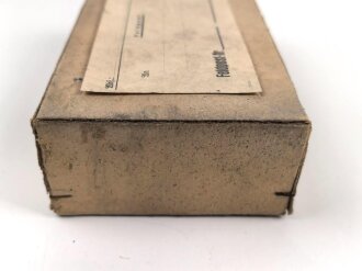 Feldpost Paket Wehrmacht, Original verpackte Glasflasche, Maße etwa 9 x 16 x 4,5cm