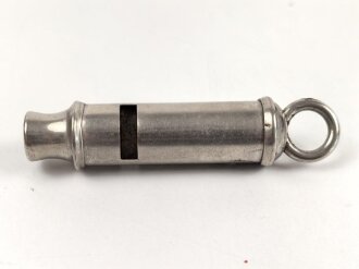 Trillerpfeife aus Metall ohne Bezeichnung, vermutlich Polizei