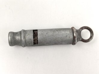 Trillerpfeife aus Metall ohne Bezeichnung, vermutlich Polizei