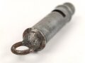 Trillerpfeife aus Metall ohne Bezeichnung, vermutlich Polizei