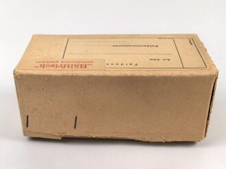 Feldpost Paket Wehrmacht " Hältfrisch, patentamtlich geschützt" , leer, Maße etwa 9 x 17 x 7cm