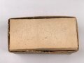 Feldpost Paket Wehrmacht " Hältfrisch, patentamtlich geschützt" , leer, Maße etwa 9 x 17 x 7cm