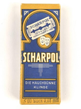 Leere Verpackung für " Scharpol" Rasierklingen