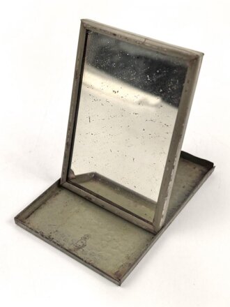 Faltbarer Rasierspiegel aus Blech, 7 ,5 x 11cm