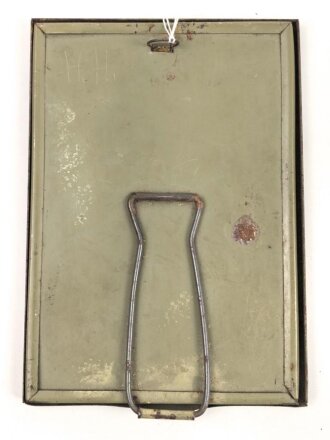 Faltbarer Rasierspiegel aus Blech, 11 x 15cm