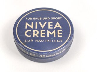 Leere Dose Nivea Creme, Preis in Reichsmark, Durchmesser 50mm