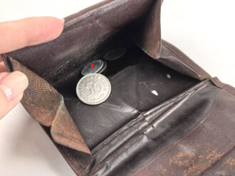 Geldbörse aus Leder, gebraucht