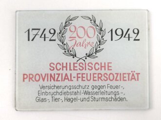 Taschenspiegel Schlesische Provenzial Feuersozietät 1742-1942. Guter Zustand, 6 x 8cm