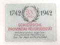 Taschenspiegel Schlesische Provenzial Feuersozietät 1742-1942. Guter Zustand, 6 x 8cm