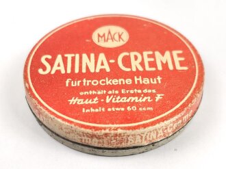 Leere Dose " Mack Satina Creme" Leer, Durchmesser 75mm