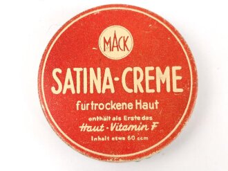 Leere Dose " Mack Satina Creme" Leer, Durchmesser 75mm