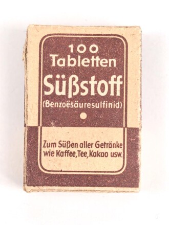 Päckchen " 100 Tabletten Süßstoff" Wehrmachtseigentum
