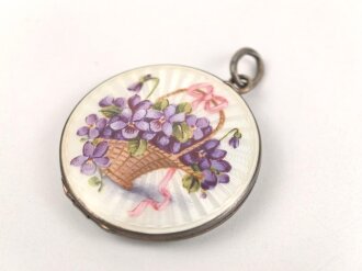 Damenanhänger für eine Kette, Durchmesser 30mm, innen Foto eines Reichspost Angehörigen samt Frau