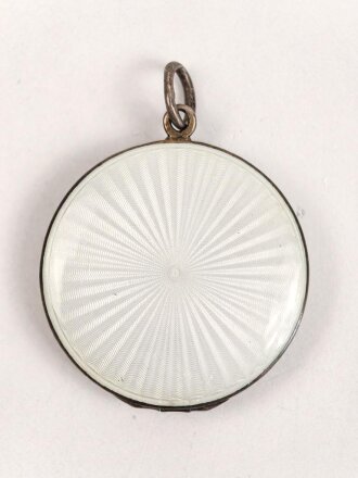 Damenanhänger für eine Kette, Durchmesser 30mm, innen Foto eines Reichspost Angehörigen samt Frau