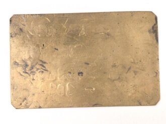 Messingplakette " Zur Erinnerung an Weltkrieg und...