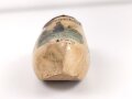 "Kriegsweihnacht Holland 1940" Kleiner Holzschuh als Spardose, Gesamtlänge 11,5cm