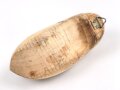 "Kriegsweihnacht Holland 1940" Kleiner Holzschuh als Spardose, Gesamtlänge 11,5cm
