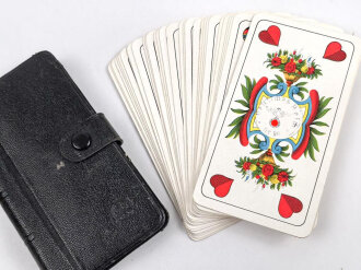 Pack Skatkarten Nr. 90 in Lederhülle. Steuerstempel