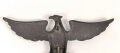 Tischadler / Parteiadler NSDAP  zum Aufstellen . Buntmetall, Flügelspannweite 23cm, das Hakenkreuz poliert. Sehr guter Zustand