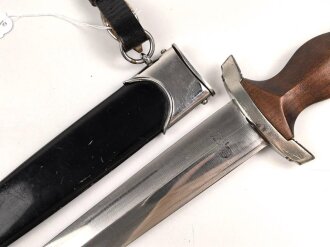 NSKK Dienstdolch, saubere Klinge von  M7/19 " Eduard Wüsthof "  datiert 1938 . Minimal getragenes Stück in sehr gutem Gesamtzustand.
