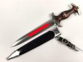 NSKK Dienstdolch, saubere Klinge von  M7/19 " Eduard Wüsthof "  datiert 1938 . Minimal getragenes Stück in sehr gutem Gesamtzustand.