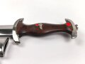 NSKK Dienstdolch, saubere Klinge von  M7/19 " Eduard Wüsthof "  datiert 1938 . Minimal getragenes Stück in sehr gutem Gesamtzustand.