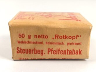 Pack " Rotkopf " Tabak, ungeöffnet, Steuerbanderole mit Hakenkreuz