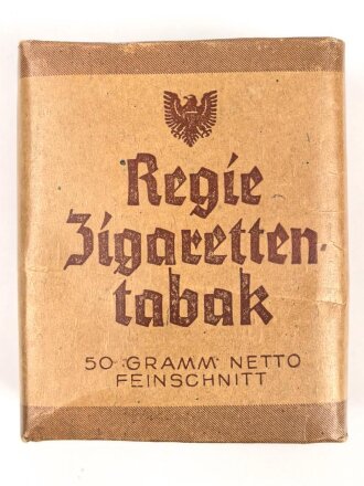 Pack " Regie Zigarettentabak"  ungeöffnet, Steuerbanderole mit Hakenkreuz
