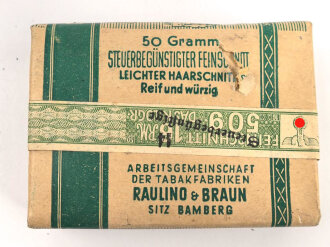 Pack " Ultra Privat" Tabak, ungeöffnet, Steuerbanderole mit Hakenkreuz