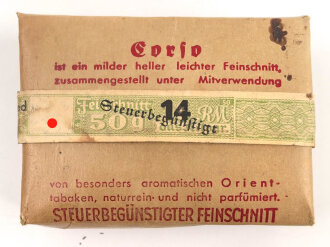 Pack " Landfried  Corso " Tabak, ungeöffnet, Steuerbanderole mit schwach geprägtem Hakenkreuz