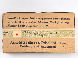 Pack " Hunter Shag Auslese"  ungeöffnet, Steuerbanderole mit Hakenkreuz