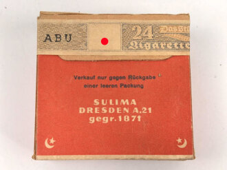 Pack " Sulima Record " Zigaretten, ungeöffnet, Steuerbanderole mit Hakenkreuz