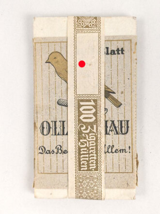 Pack "100 Stück Olleschau" Zigarettenhüllen, ungeöffnet, Steuerbanderole miot Hakenkreuz