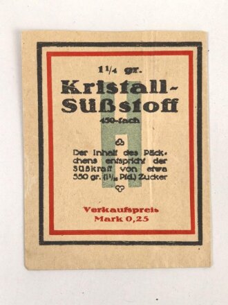 Leere Packung " Kristall Süßstoff 450-fach"