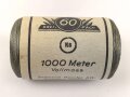 Rolle " 1000 Meter Obergarn" feldgrau, mit Reichsbetriebsnummer